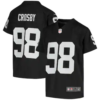 youth nike maxx crosby black las vegas raiders game jersey_